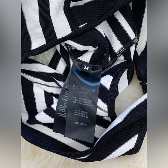 Balmain Striped Jacquard-Knit Bodysuit size 34/ us size 2 - Picture 11 of 12
